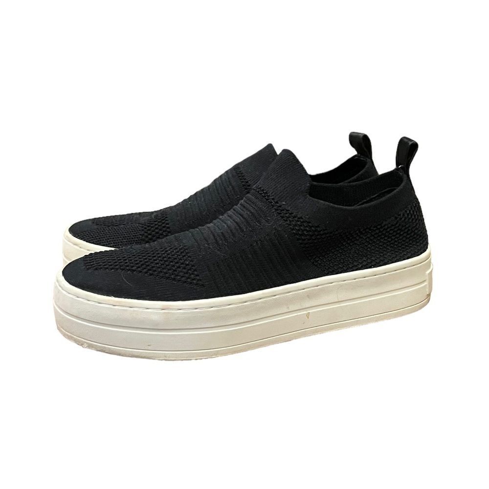 J slides black platform slip on shoes. Size 6